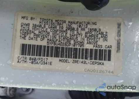 2013 Toyota Corolla S from USA, damaged, VIN 5YFBU4EE6DP107705